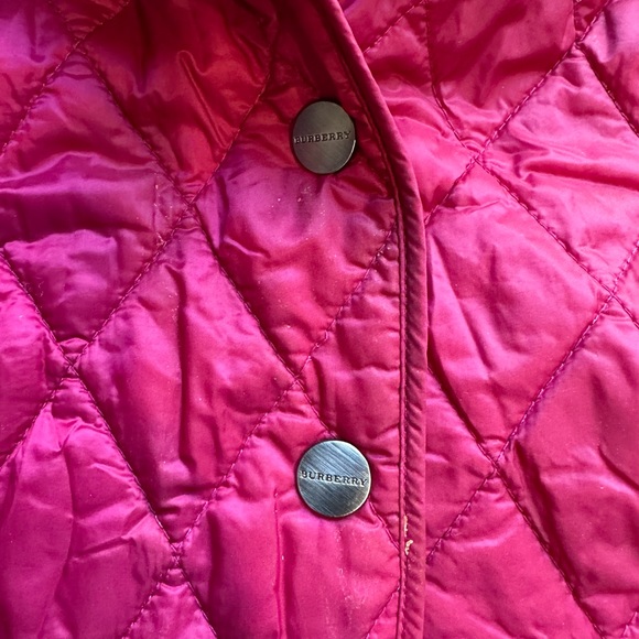 Girls Maroon Burberry Button Up Jacket - Picture 5 of 5